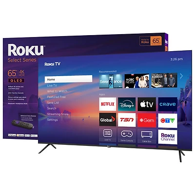 Roku Select Series 65" 4K UHD HDR QLED Roku Smart TV (65R5C5CA) - 2025