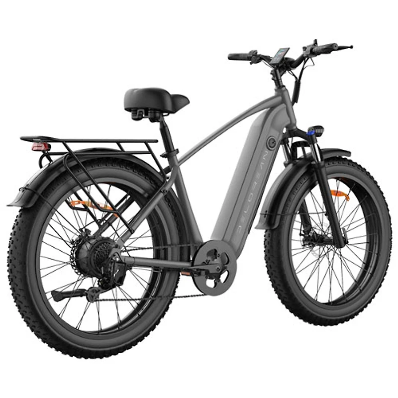 Vélo de ville électrique DM220 de Delorean (moteur 500 W/autonomie 55 km/vitesse maximale 32 km/h) - Gris foncé