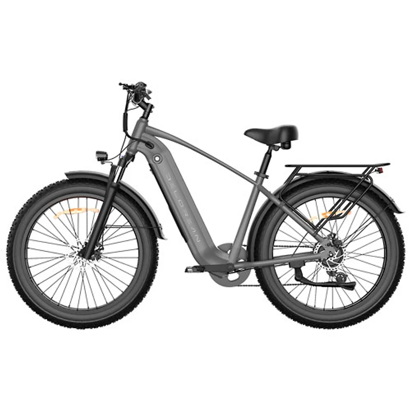 Vélo de ville électrique DM220 de Delorean (moteur 500 W/autonomie 55 km/vitesse maximale 32 km/h) - Gris foncé