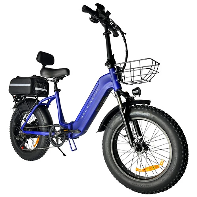 Delorean Foldable Step-Through Electric City Bike (750W Motor/60km Battery Range/32km/h Top Speed) - Blue