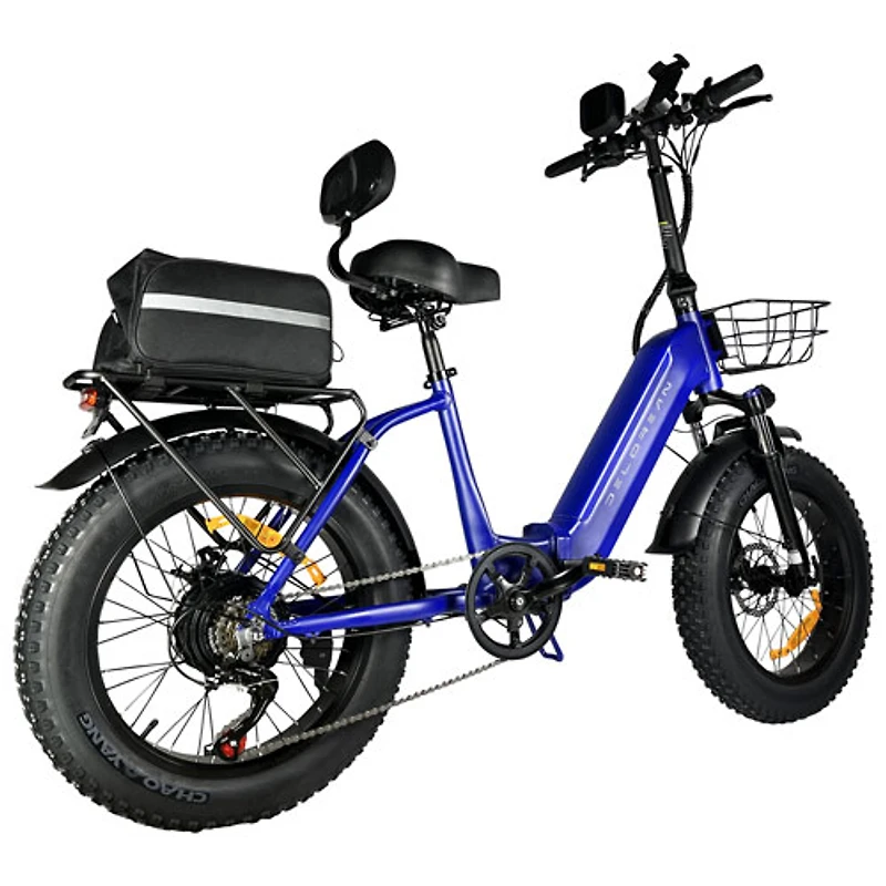 Delorean Foldable Step-Through Electric City Bike (750W Motor/60km Battery Range/32km/h Top Speed) - Blue