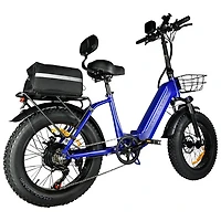 Delorean Foldable Step-Through Electric City Bike (750W Motor/60km Battery Range/32km/h Top Speed) - Blue