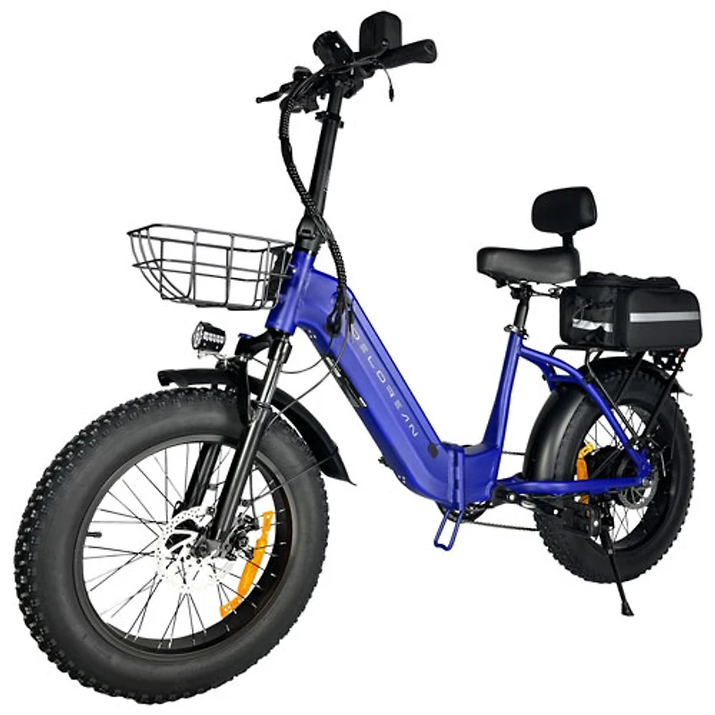 Delorean Foldable Step-Through Electric City Bike (750W Motor/60km Battery Range/32km/h Top Speed) - Blue
