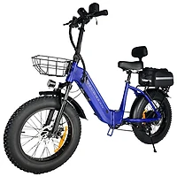 Delorean Foldable Step-Through Electric City Bike (750W Motor/60km Battery Range/32km/h Top Speed) - Blue