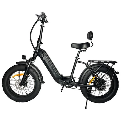 Vélo de ville électrique repliable à cadre bas DM600 de Delorean (moteur 750 W/autonomie 60 km/vitesse maximale 32 km/h) - Noir
