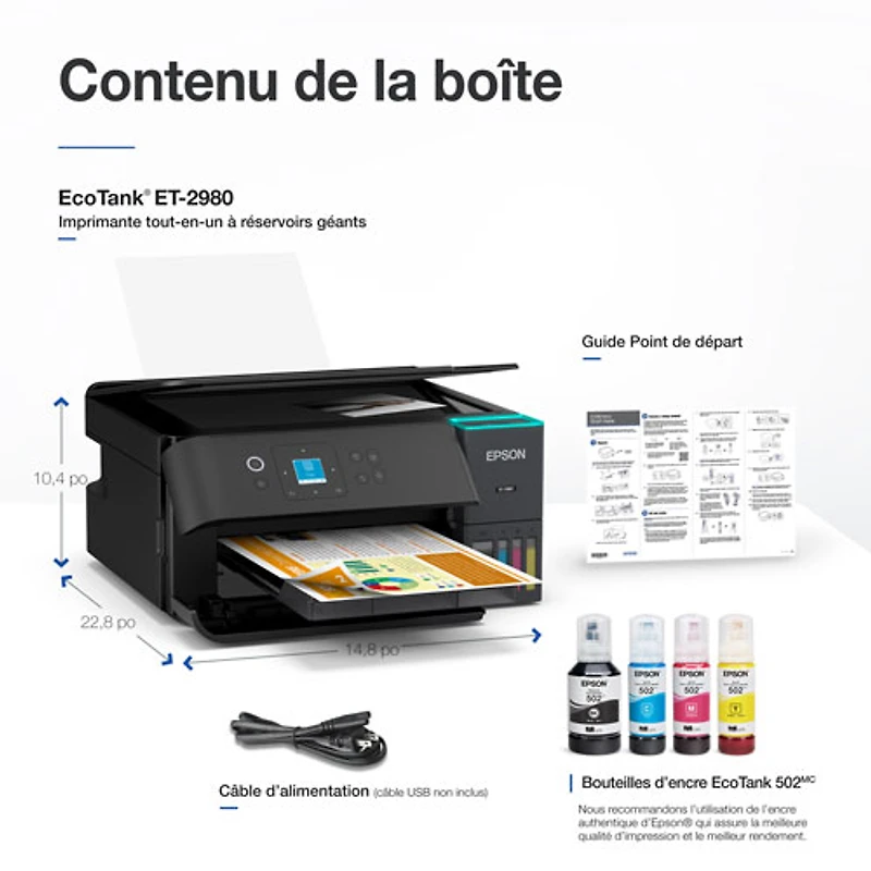 Epson EcoTank ET-2980 Wireless All-In-One Supertank Inkjet Printer - Black