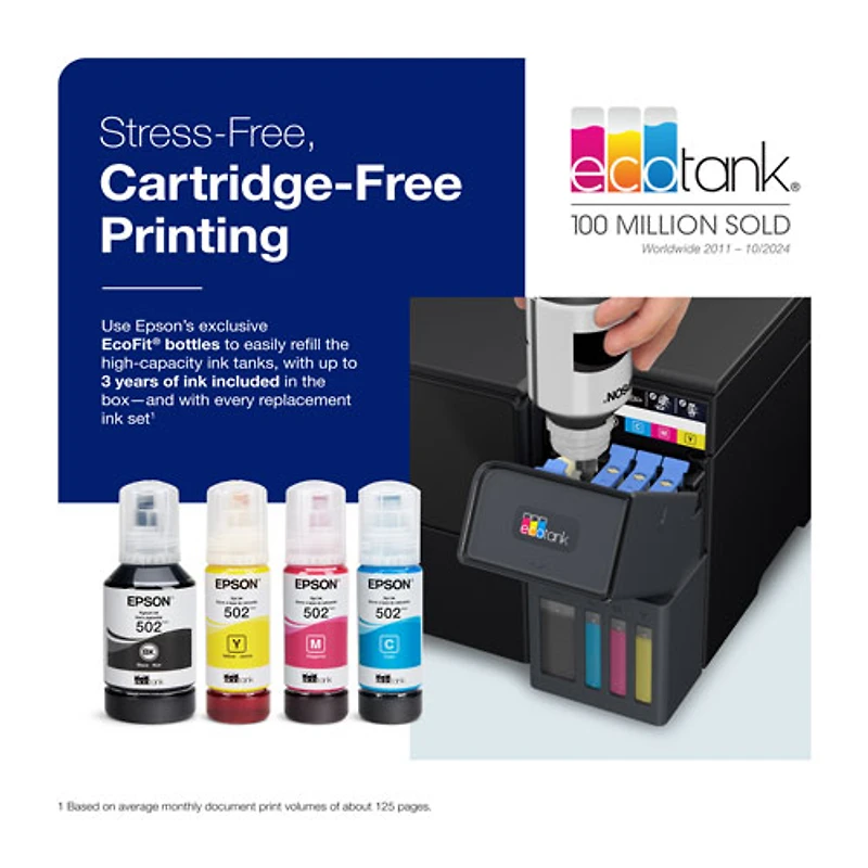 Epson EcoTank ET-2980 Wireless All-In-One Supertank Inkjet Printer - Black