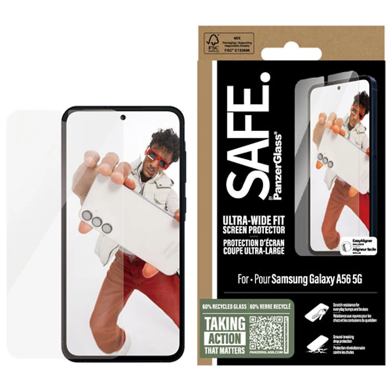 PanzerGlass SAFE Ultra-Wide Fit Glass Screen Protector for Galaxy A56 5G