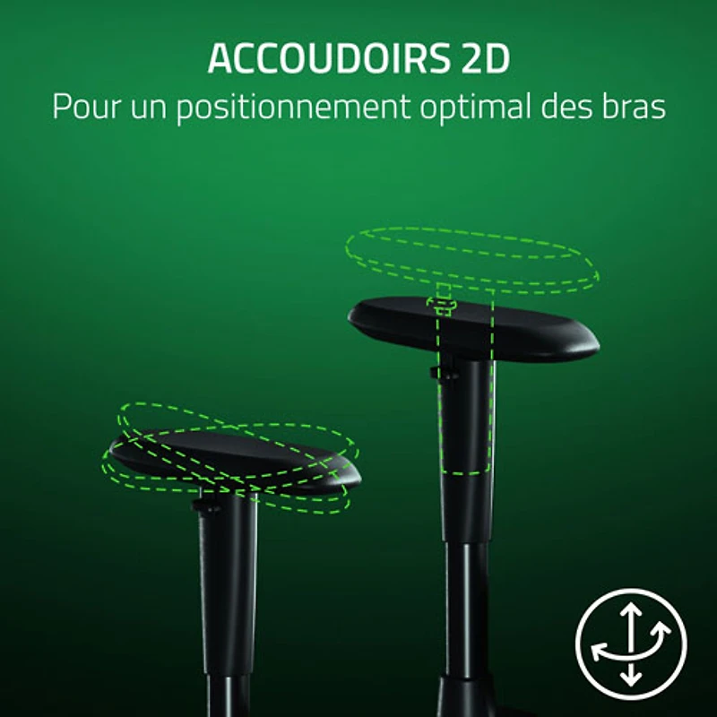 Fauteuil de jeu ergonomique en tissu Iskur V2 X de Razer - Noir