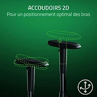 Fauteuil de jeu ergonomique en tissu Iskur V2 X de Razer - Noir