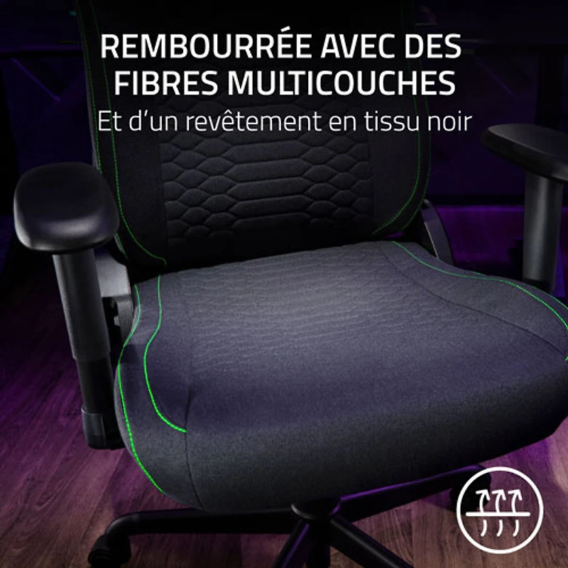 Fauteuil de jeu ergonomique en tissu Iskur V2 X de Razer - Noir
