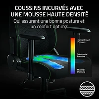 Fauteuil de jeu ergonomique en tissu Iskur V2 X de Razer - Noir
