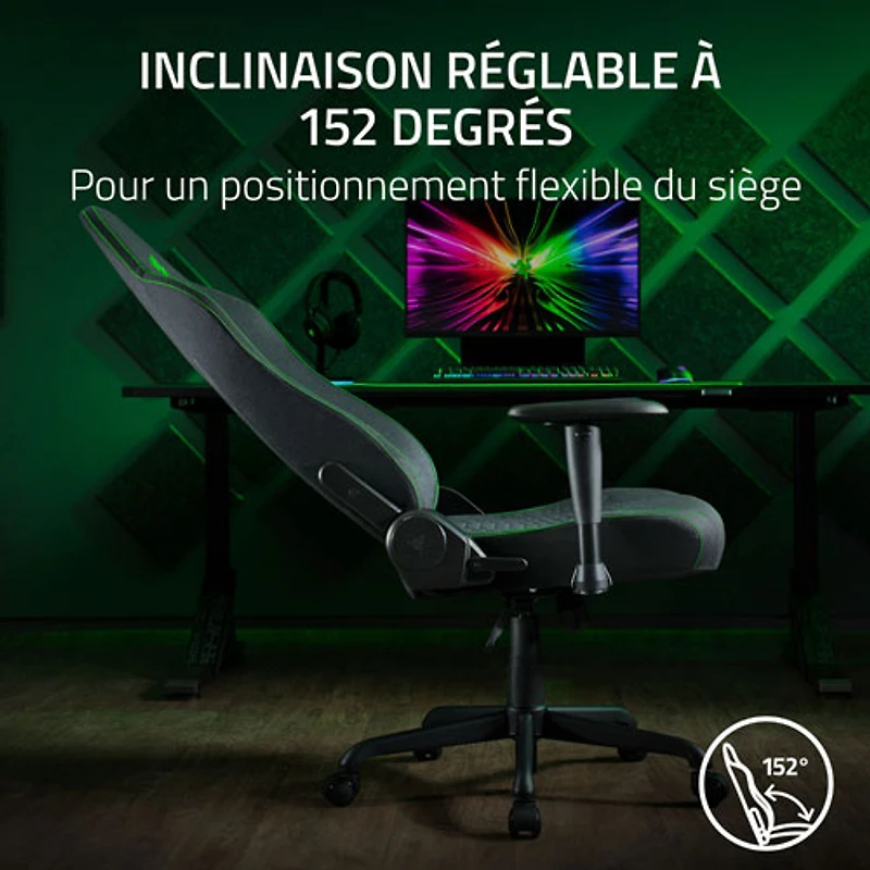 Fauteuil de jeu ergonomique en tissu Iskur V2 X de Razer - Noir