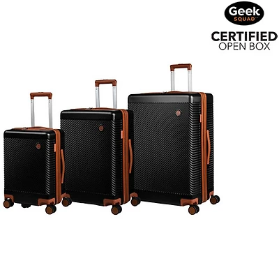 Boîte ouverte - Ensemble de 3 valises rigides extensibles collection Aria de Champs - Noir