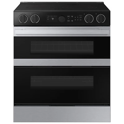 Open Box - Samsung 30" Double Oven Slide-In Electric Air Fry Range (NSE6DG8550SRAC) - Stainless