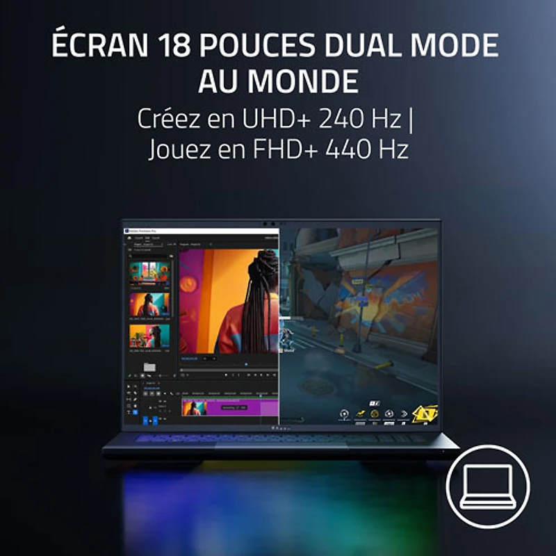 Portable de jeu de 18 po Blade de Razer - Noir (Core Ultra 9 275HX d'Intel/RAM 32 Go/SSD 1 To/RTX 5070 Ti)