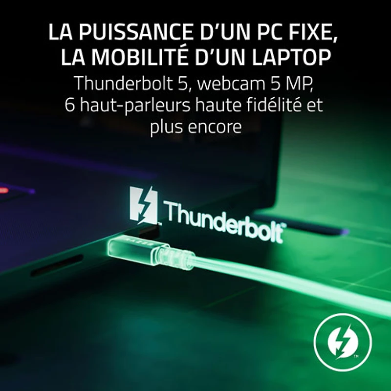 Portable de jeu de 18 po Blade de Razer - Noir (Core Ultra 9 275HX d'Intel/RAM 32 Go/SSD 1 To/RTX 5070 Ti)