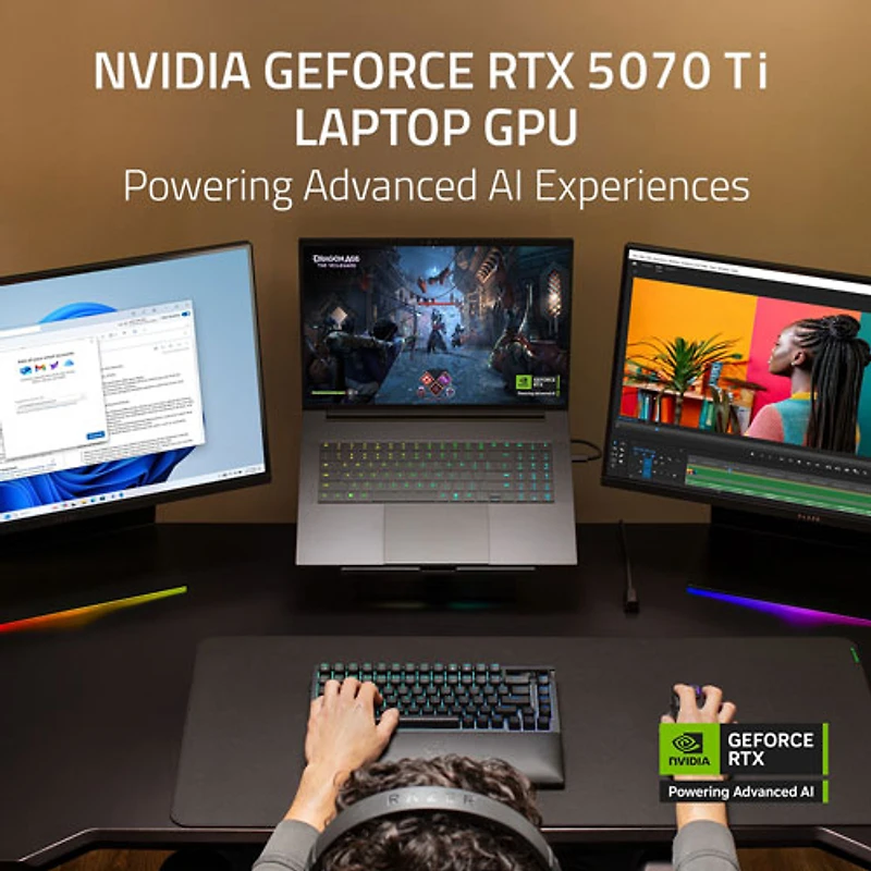 Portable de jeu de 18 po Blade de Razer - Noir (Core Ultra 9 275HX d'Intel/RAM 32 Go/SSD 1 To/RTX 5070 Ti)