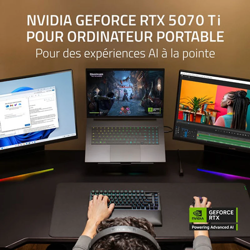 Portable de jeu de 18 po Blade de Razer - Noir (Core Ultra 9 275HX d'Intel/RAM 32 Go/SSD 1 To/RTX 5070 Ti)