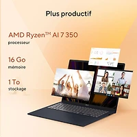 Portable Vivobook de 16 po d'ASUS - Bleu calme (Ryzen AI 7 350 d'AMD/RAM 16 Go/SSD 1 To)