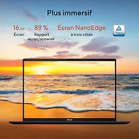 Portable Vivobook de 16 po d'ASUS - Bleu calme (Ryzen AI 7 350 d'AMD/RAM 16 Go/SSD 1 To)