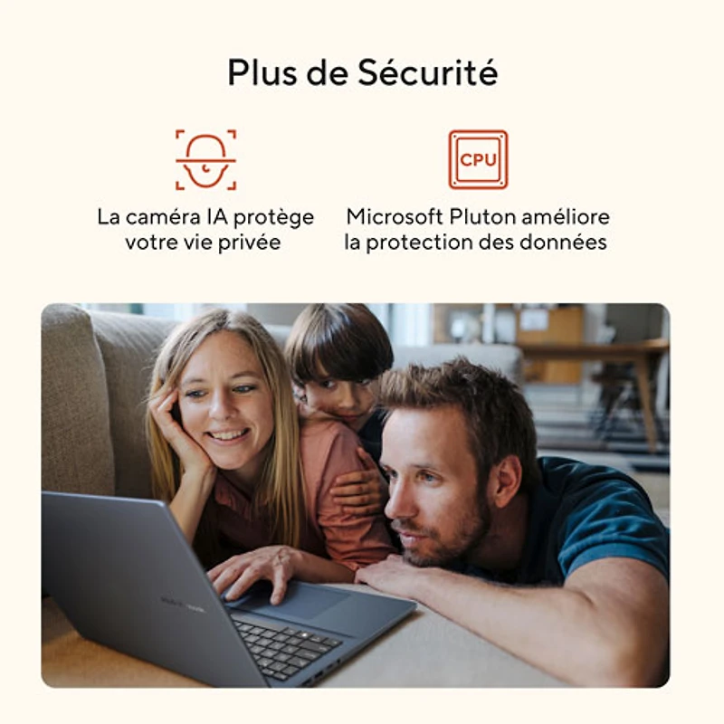 Portable Vivobook de 16 po d'ASUS - Bleu calme (Ryzen AI 7 350 d'AMD/RAM 16 Go/SSD 1 To)