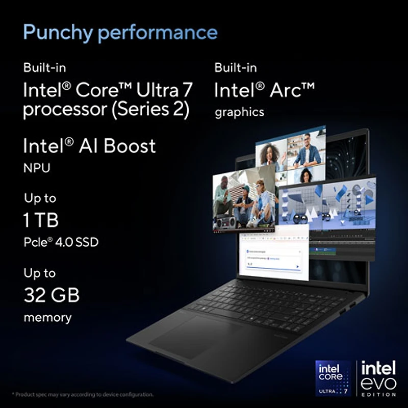 ASUS Vivobook S16 16" AI Laptop - Neutral Black (Intel Core Ultra 7 255H/32GB RAM/1TB SSD)