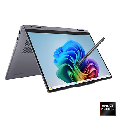 Portable à écran tactile 2-en-1 IdeaPad 5 de 14 po Copilot + PC de Lenovo - Gris luna (Ryzen AI 5 d'AMD/RAM 16 Go/SSD 512 Go)