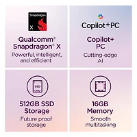 Portable de 15,3 po IdeaPad Slim 3x Copilot+ PC de Lenovo - Gris luna (Snapdragon X/RAM 16 Go/SSD 512 Go/Windows 11)