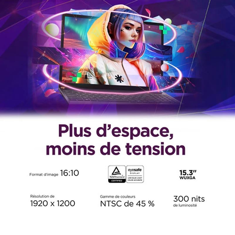 Portable de 15,3 po IdeaPad Slim 3x Copilot+ PC de Lenovo - Gris luna (Snapdragon X/RAM 16 Go/SSD 512 Go/Windows 11)