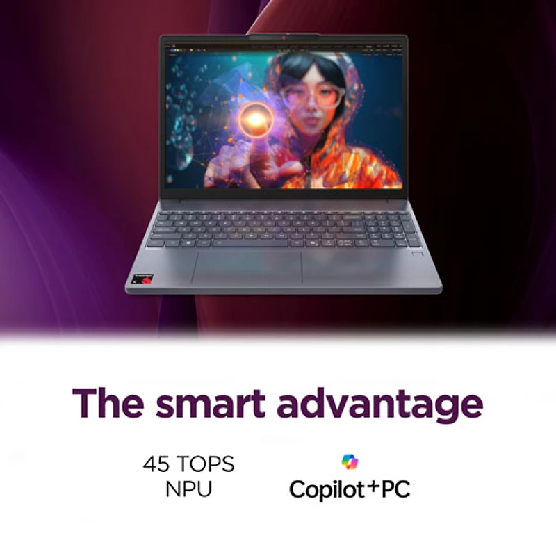 Portable de 15,3 po IdeaPad Slim 3x Copilot+ PC de Lenovo - Gris luna (Snapdragon X/RAM 16 Go/SSD 512 Go/Windows 11)