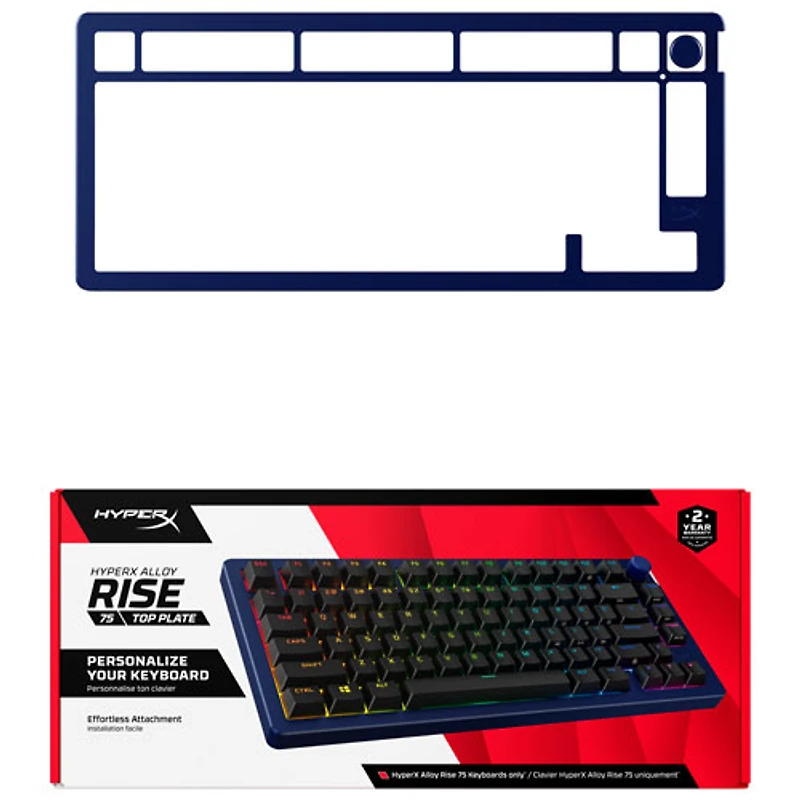 HyperX Alloy Rise 75 Top Plate & Knob - Navy