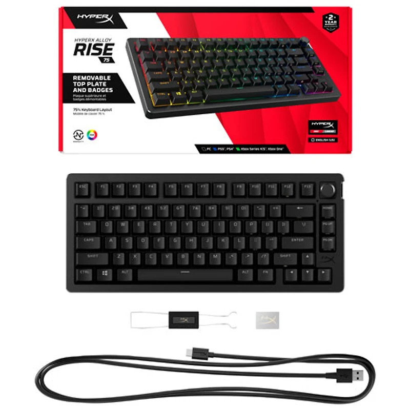 HyperX Alloy Rise 75 Backlit Mechanical Ergonomic Gaming Keyboard