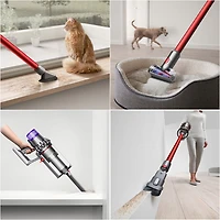 Aspirateur-balai sans fil Outsize Total Clean de Dyson avec batterie supplémentaire - Nickel/Rouge