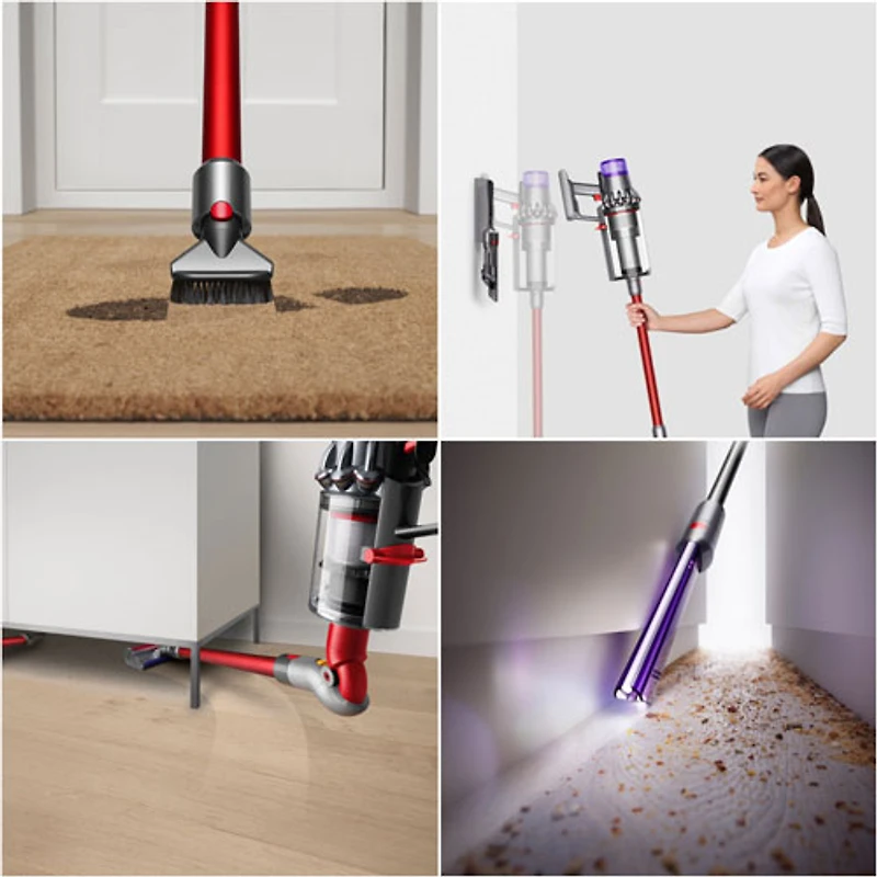 Aspirateur-balai sans fil Outsize Total Clean de Dyson avec batterie supplémentaire - Nickel/Rouge