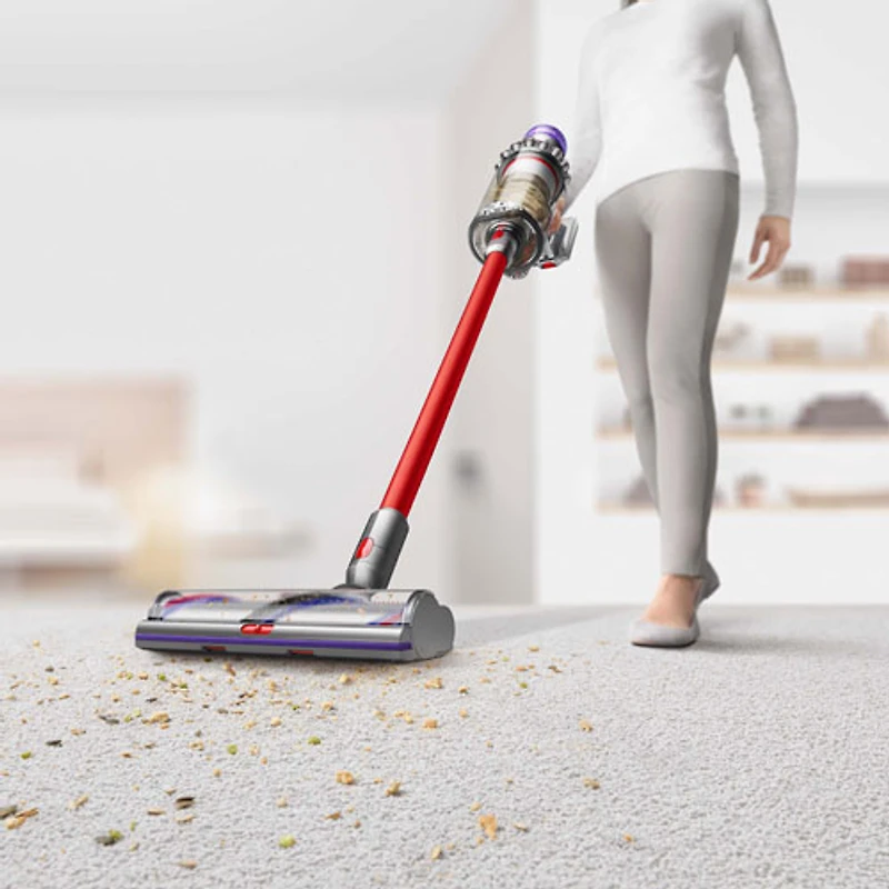 Aspirateur-balai sans fil Outsize Total Clean de Dyson avec batterie supplémentaire - Nickel/Rouge