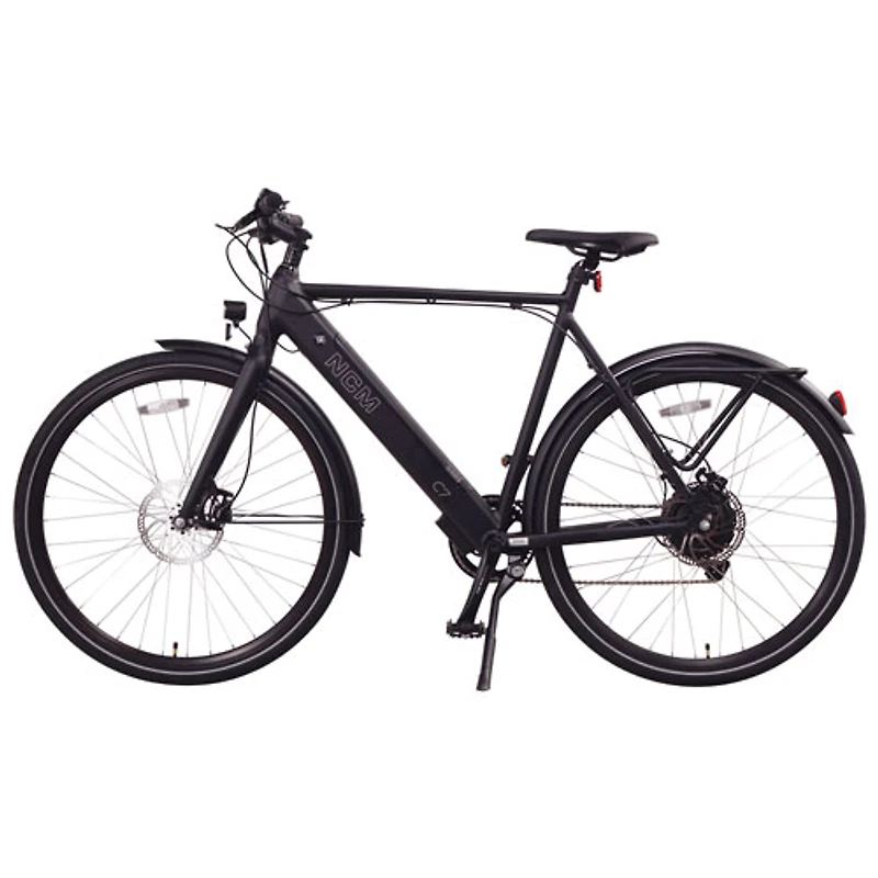 Vélo de ville électrique C7 de NCM (moteur de 350 W/autonomie de 97 km/vitesse maximale de 32 km/h) - Grand - Noir mat