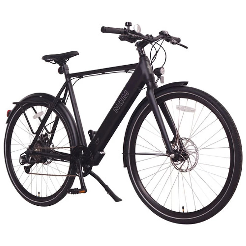 Vélo de ville électrique C7 de NCM (moteur de 350 W/autonomie de 97 km/vitesse maximale de 32 km/h) - Grand - Noir mat