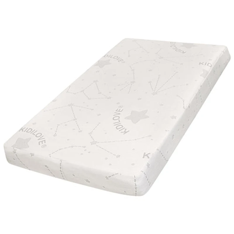 Matelas de lit de bébé en coton résistant à l'eau confortable Kidilove de Dream On Me - Motif d'étoiles