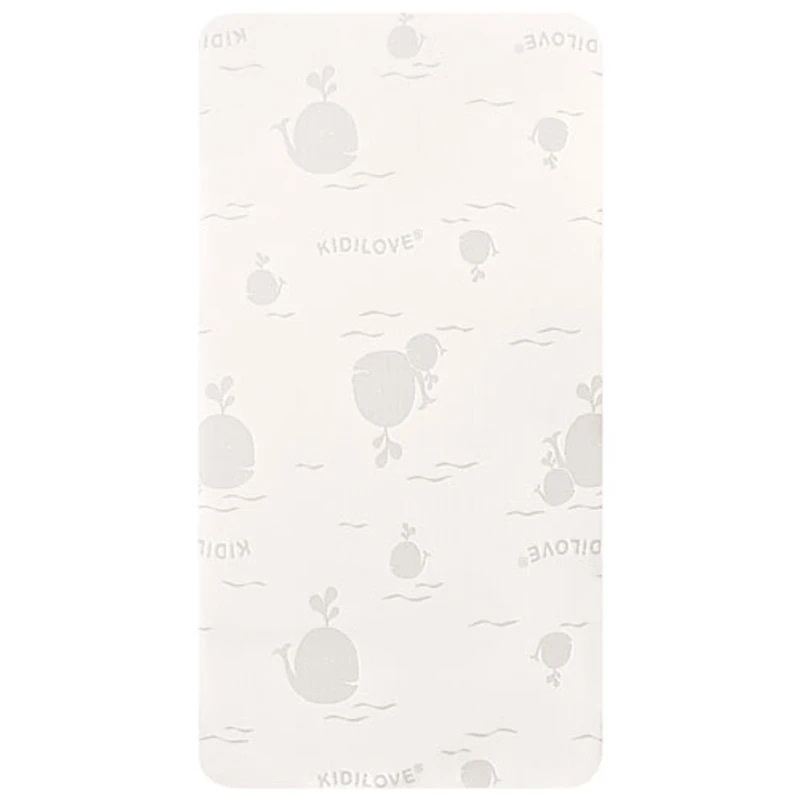 Matelas de lit de bébé en coton biologique résistant à l'eau confortable Kidilove de Dream On Me - Motif de baleine
