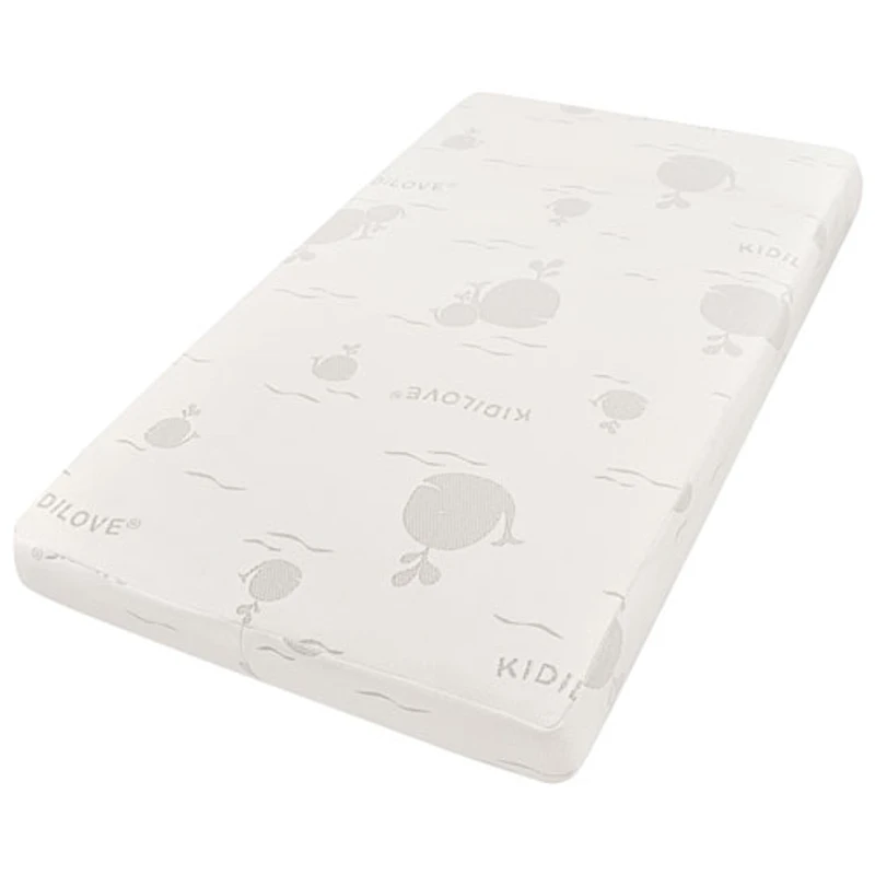 Matelas de lit de bébé en coton biologique résistant à l'eau confortable Kidilove de Dream On Me - Motif de baleine