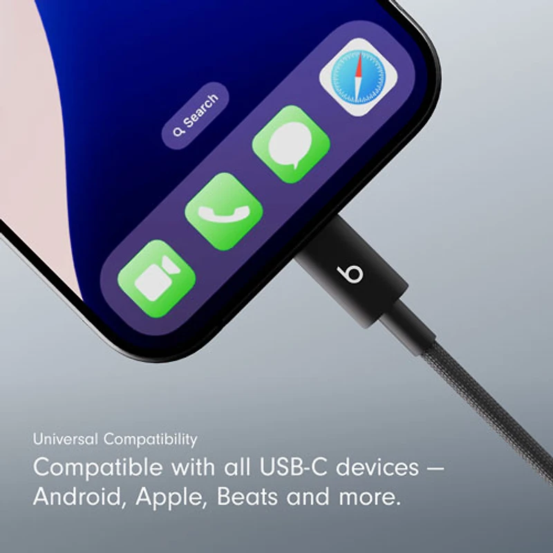 Câble tissé USB-C à USB-C de 1,5 m (4,9 pi) de Beats By Dr. Dre (MDGA4LL/A) - Noir éclair