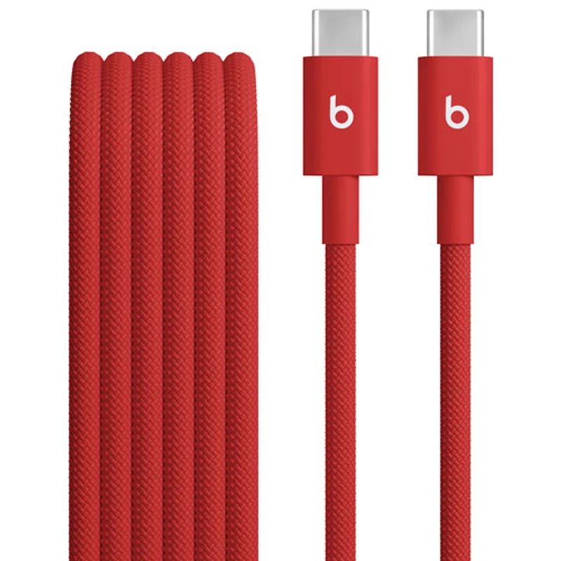 Câble tissé USB-C à USB-C de 1,5 m (4,9 pi) de Beats By Dr. Dre (MDGF4LL/A) - Rouge vif