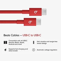 Câble tissé USB-C à USB-C de 1,5 m (4,9 pi) de Beats By Dr. Dre (MDGF4LL/A) - Rouge vif