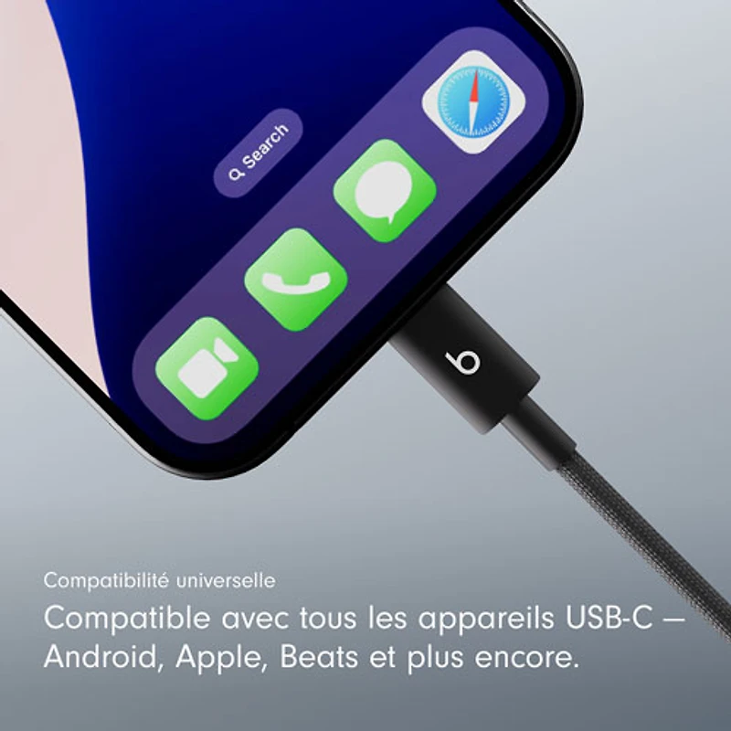 Câble tissé USB-C à USB-C de 1,5 m (4,9 pi) de Beats By Dr. Dre (MDGF4LL/A) - Rouge vif