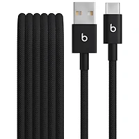 Beats By Dr. Dre 1.5m (4.9 ft.) USB-A to USB-C Woven Cable (MDGG4LL/A) - Bolt Black