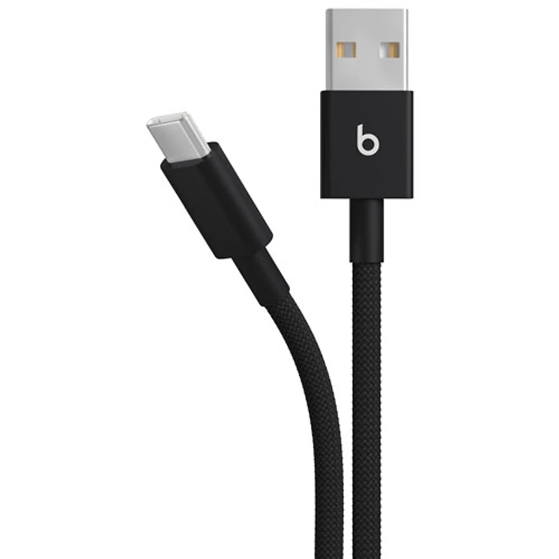 Beats By Dr. Dre 1.5m (4.9 ft.) USB-A to USB-C Woven Cable (MDGG4LL/A) - Bolt Black