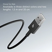 Beats By Dr. Dre 1.5m (4.9 ft.) USB-A to USB-C Woven Cable (MDGG4LL/A) - Bolt Black