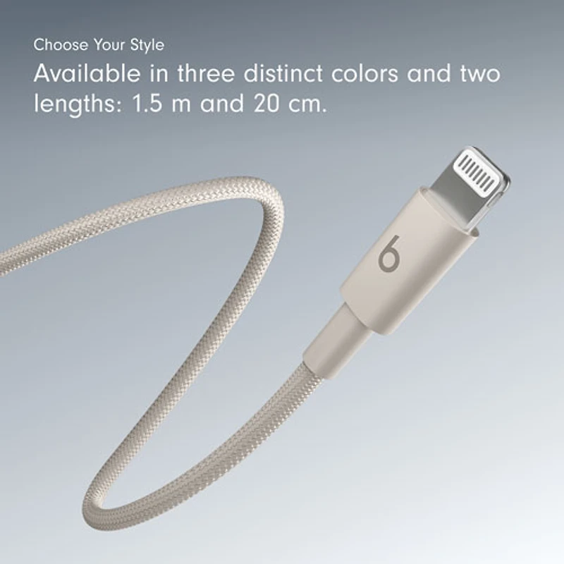 Câble tissé USB-C à Lightning de 1,5 m (4,9 pi) de Beats By Dr. Dre (MDGL4LL/A) - Gemme éclair