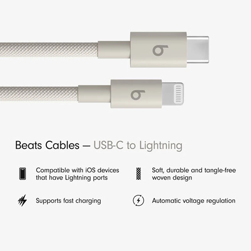 Câble tissé USB-C à Lightning de 1,5 m (4,9 pi) de Beats By Dr. Dre (MDGL4LL/A) - Gemme éclair